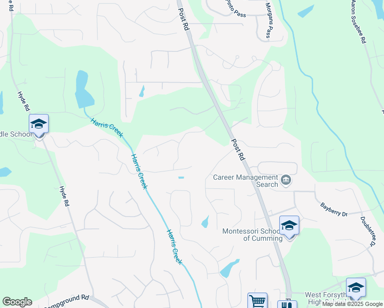 map of restaurants, bars, coffee shops, grocery stores, and more near 4345 Wellington Place in Cumming