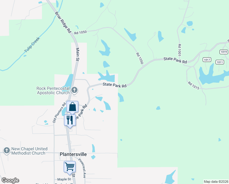 map of restaurants, bars, coffee shops, grocery stores, and more near 203 State Park Road in Tupelo