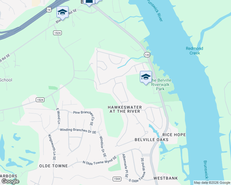 map of restaurants, bars, coffee shops, grocery stores, and more near 10133 Morecamble Boulevard in Leland