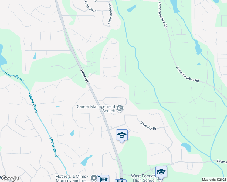 map of restaurants, bars, coffee shops, grocery stores, and more near 4470 Saint Andrews Crest Drive in Cumming