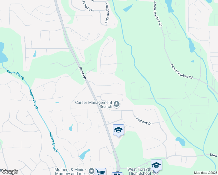 map of restaurants, bars, coffee shops, grocery stores, and more near 4490 Saint Andrews Crest Drive in Cumming