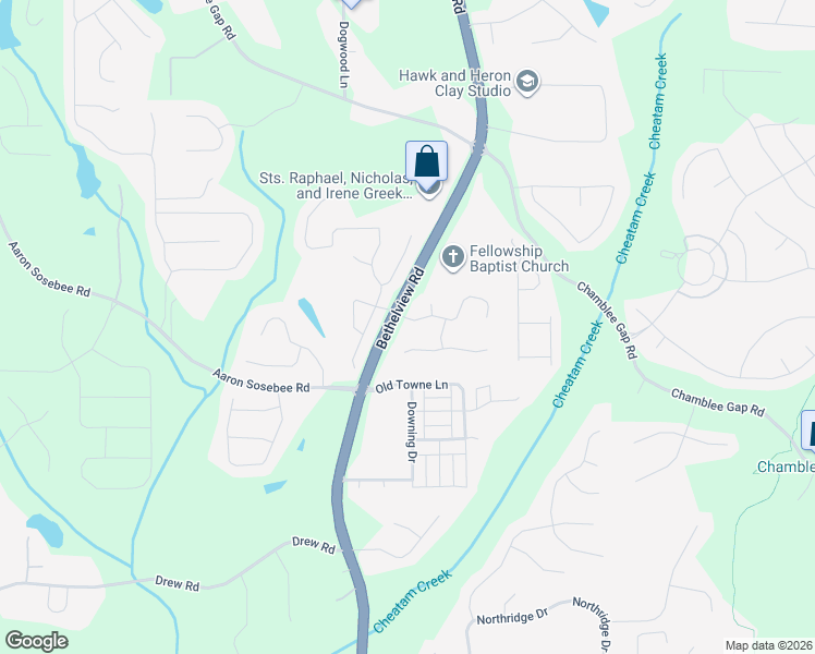 map of restaurants, bars, coffee shops, grocery stores, and more near 3210 Bethwicke Drive in Cumming