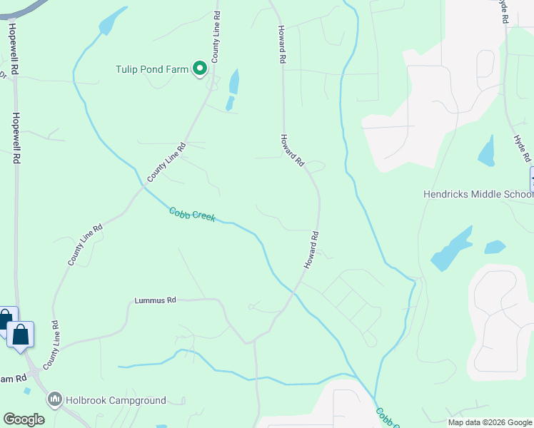 map of restaurants, bars, coffee shops, grocery stores, and more near 5135 Howard Road in Cumming