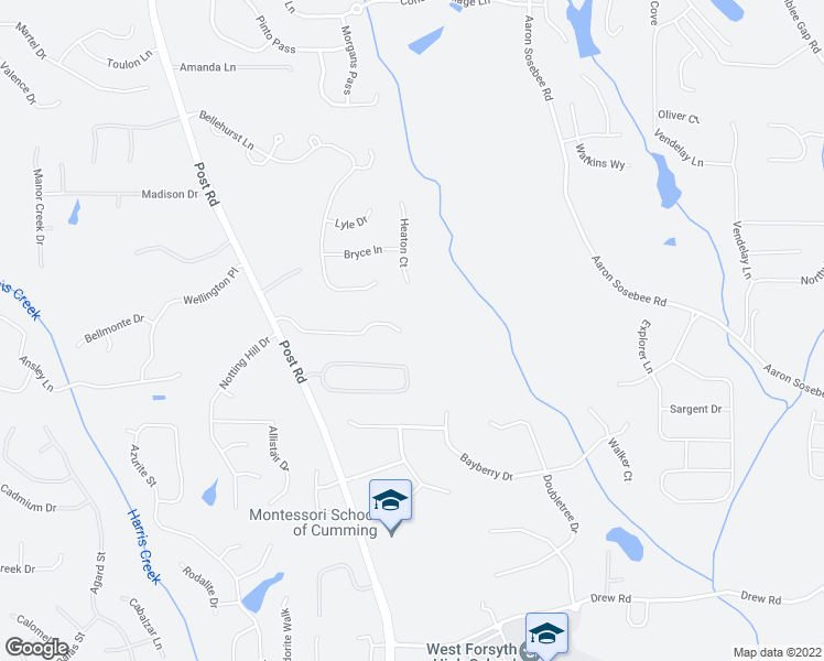 map of restaurants, bars, coffee shops, grocery stores, and more near 4535 Saint Andrews Crest Drive in Cumming