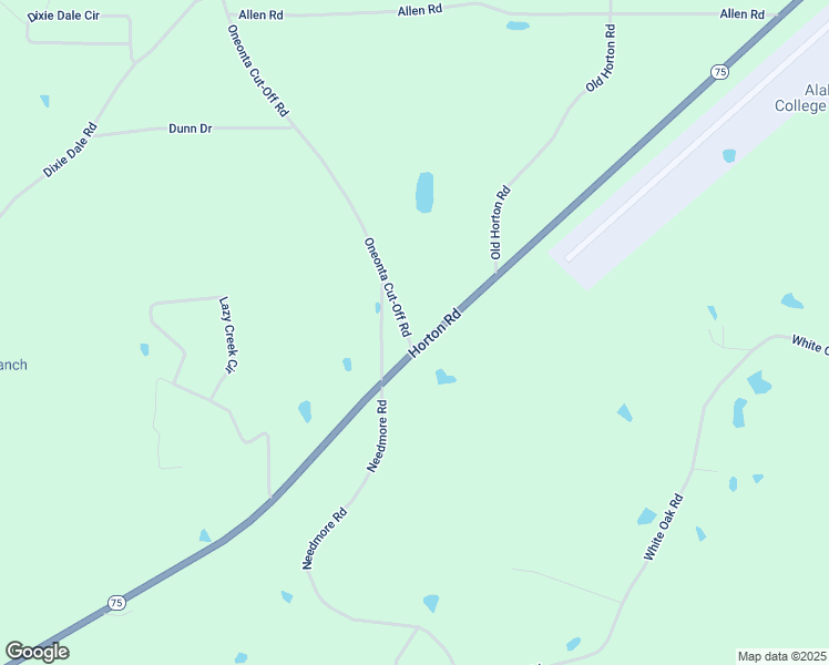 map of restaurants, bars, coffee shops, grocery stores, and more near 4919 Oneonta Cut-Off Road in Albertville