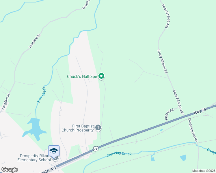 map of restaurants, bars, coffee shops, grocery stores, and more near 138 Wessinger Drive in Prosperity