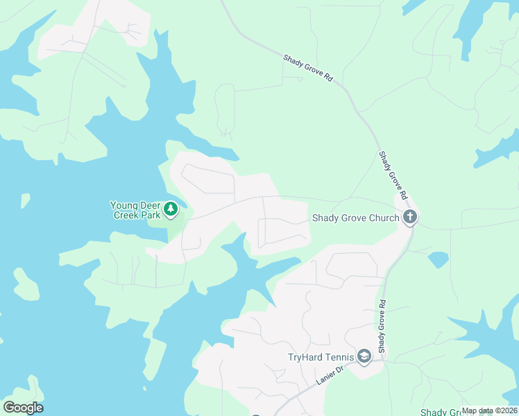 map of restaurants, bars, coffee shops, grocery stores, and more near 7110 Pine Valley Road in Cumming