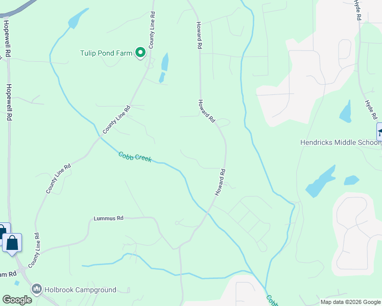 map of restaurants, bars, coffee shops, grocery stores, and more near 5135 Howard Road in Cumming