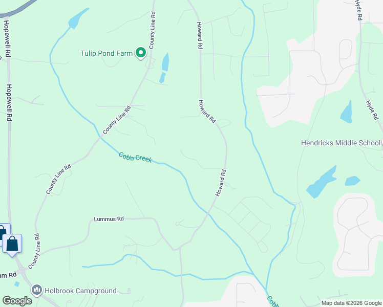 map of restaurants, bars, coffee shops, grocery stores, and more near 5135 Howard Road in Cumming