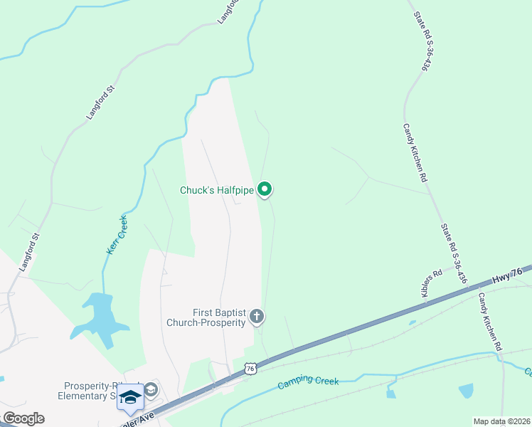 map of restaurants, bars, coffee shops, grocery stores, and more near 138 Wessinger Drive in Prosperity