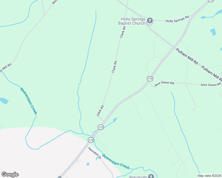 map of restaurants, bars, coffee shops, grocery stores, and more near 2561 Clark Road in Bowman