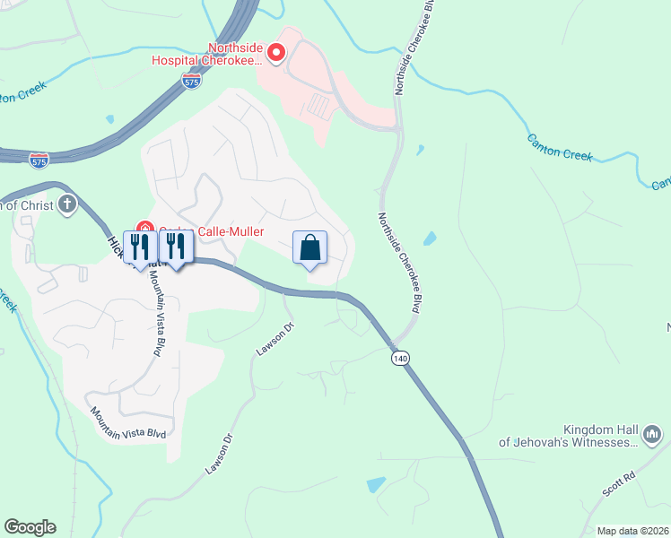 map of restaurants, bars, coffee shops, grocery stores, and more near in Canton