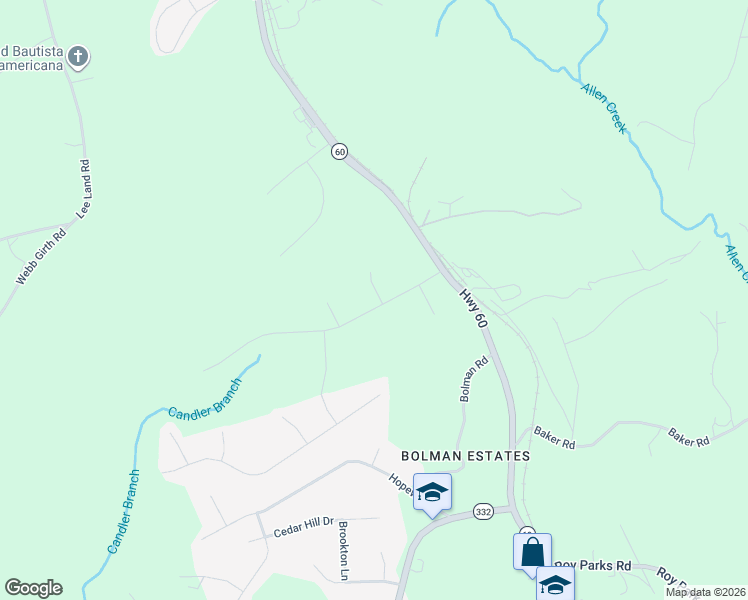 map of restaurants, bars, coffee shops, grocery stores, and more near 2401 Briarcliff Court in Gainesville