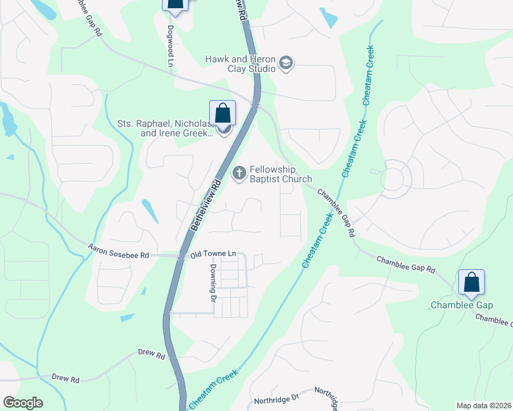 map of restaurants, bars, coffee shops, grocery stores, and more near 3510 Bethwicke Drive in Cumming