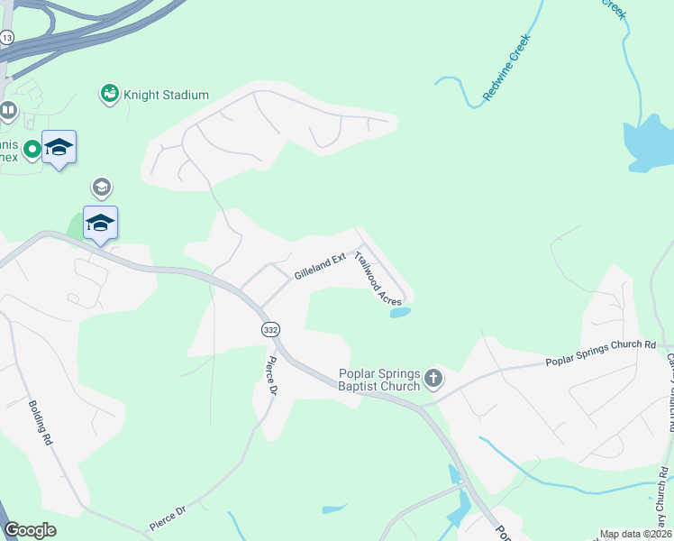map of restaurants, bars, coffee shops, grocery stores, and more near 3526 Gilleland Extension in Gainesville