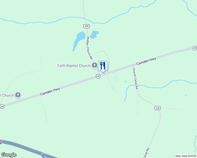 map of restaurants, bars, coffee shops, grocery stores, and more near 4595 Camden Highway in Bishopville