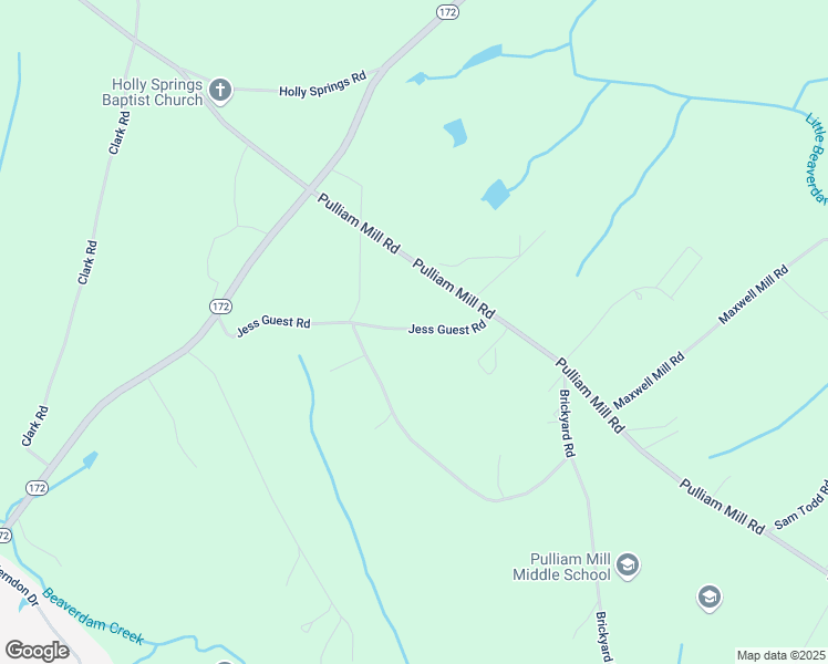 map of restaurants, bars, coffee shops, grocery stores, and more near 2655 Jess Guest Road in Dewy Rose