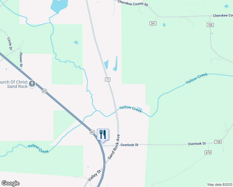 map of restaurants, bars, coffee shops, grocery stores, and more near 590 Sand Rock Avenue in Sand Rock