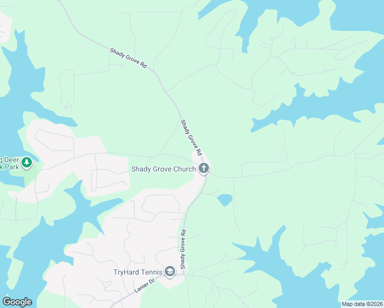 map of restaurants, bars, coffee shops, grocery stores, and more near 6745 Shady Grove Road in Cumming