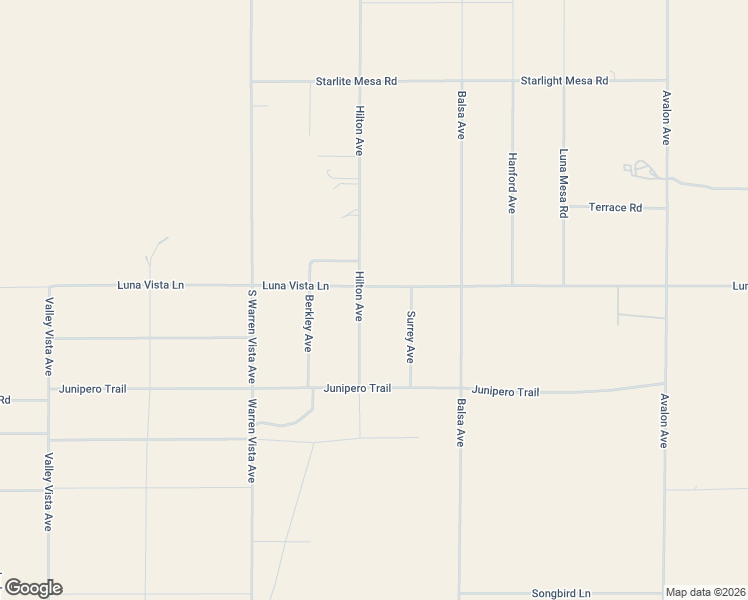 map of restaurants, bars, coffee shops, grocery stores, and more near 57941 Luna Vista Lane in Yucca Valley