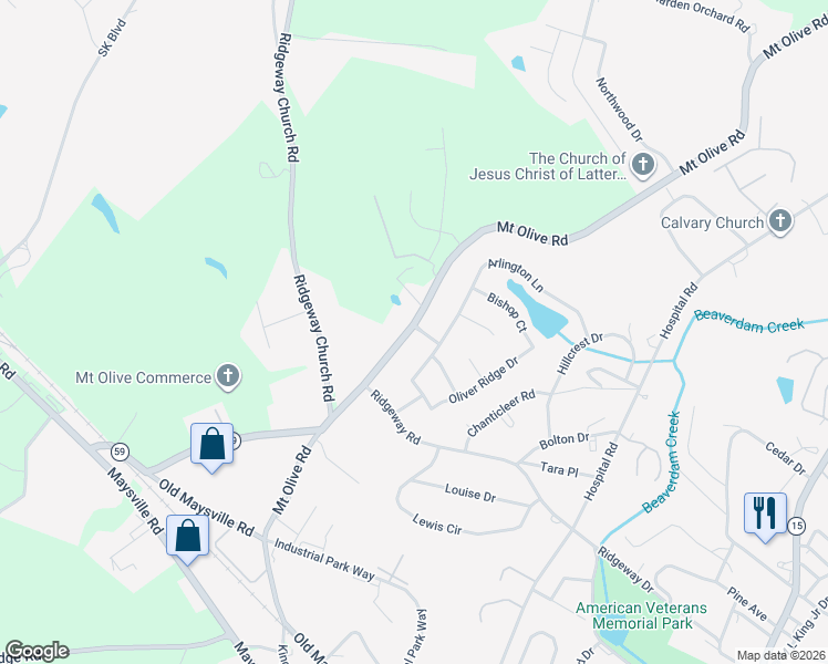 map of restaurants, bars, coffee shops, grocery stores, and more near 4148 Mount Olive Road in Commerce