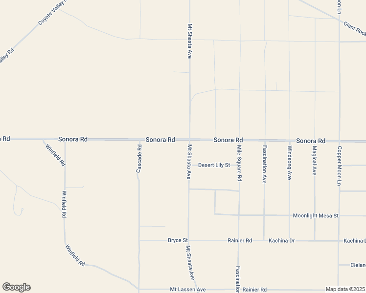 map of restaurants, bars, coffee shops, grocery stores, and more near 65875 Sonora Road in Joshua Tree