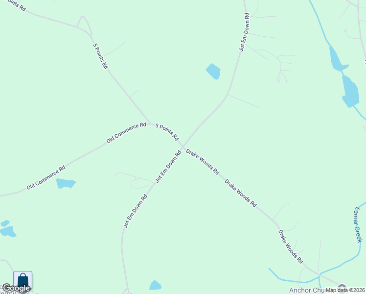 map of restaurants, bars, coffee shops, grocery stores, and more near 54 5 Points Road in Danielsville