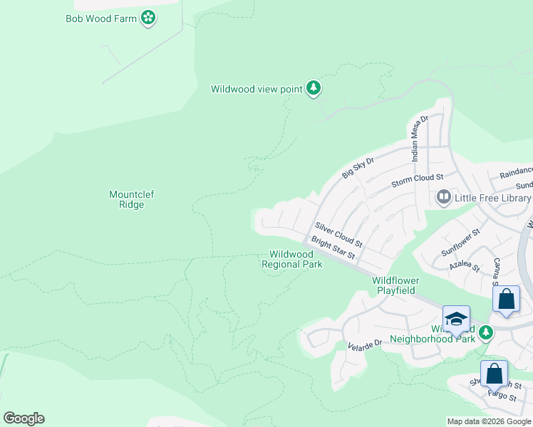 map of restaurants, bars, coffee shops, grocery stores, and more near 997 Bright Star Circle in Thousand Oaks