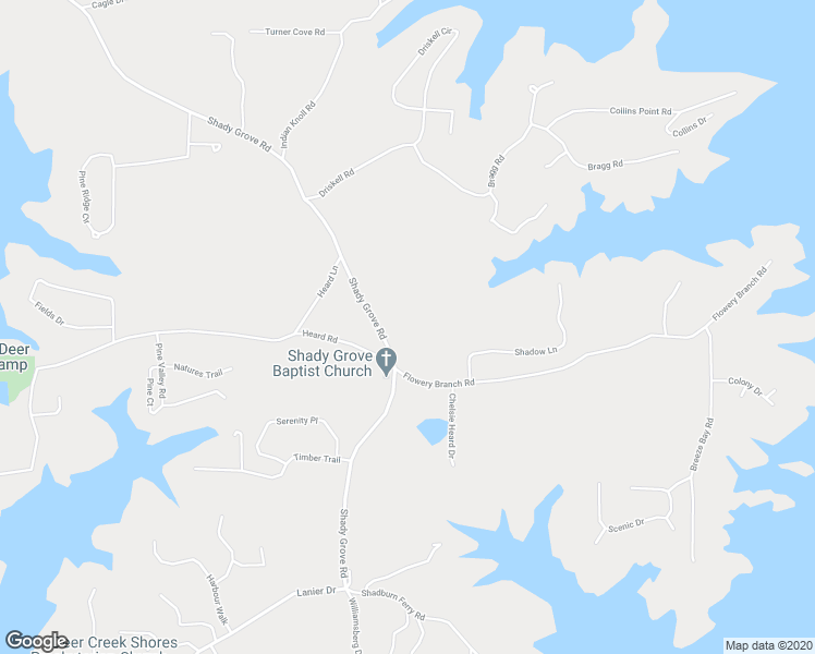 map of restaurants, bars, coffee shops, grocery stores, and more near 6705 Shady Grove Road in Cumming