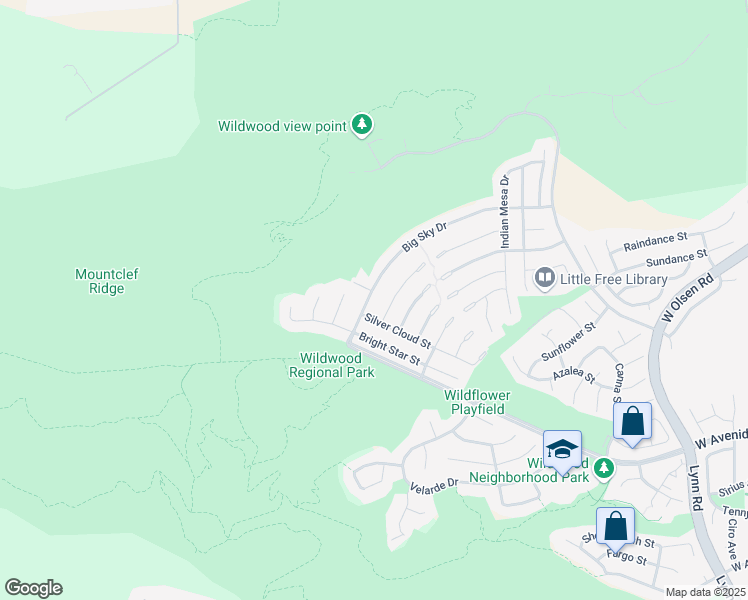 map of restaurants, bars, coffee shops, grocery stores, and more near 3118 Big Sky Drive in Thousand Oaks