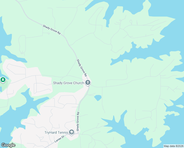 map of restaurants, bars, coffee shops, grocery stores, and more near 6705 Shady Grove Road in Cumming