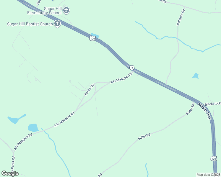 map of restaurants, bars, coffee shops, grocery stores, and more near 3603 A.L. Mangum Road in Talmo