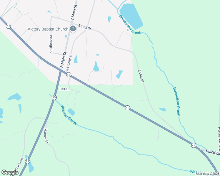 map of restaurants, bars, coffee shops, grocery stores, and more near Olde Towne Drive in Pontotoc