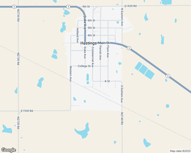 map of restaurants, bars, coffee shops, grocery stores, and more near 412 Commercial Avenue in Hastings