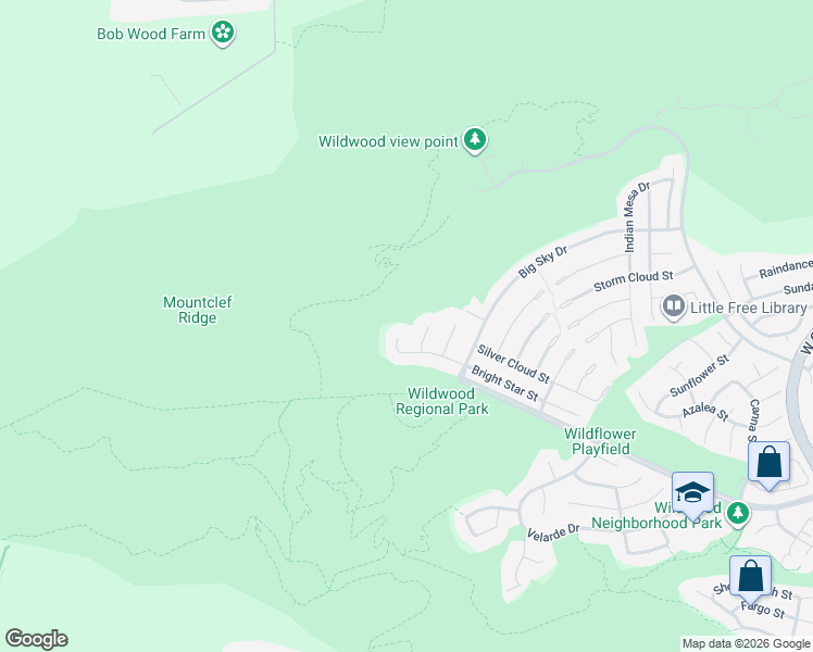 map of restaurants, bars, coffee shops, grocery stores, and more near 997 Bright Star Circle in Thousand Oaks