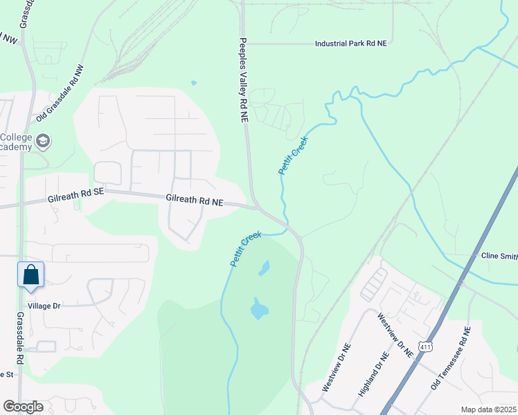 map of restaurants, bars, coffee shops, grocery stores, and more near 328 Peeples Valley Road Northwest in Cartersville