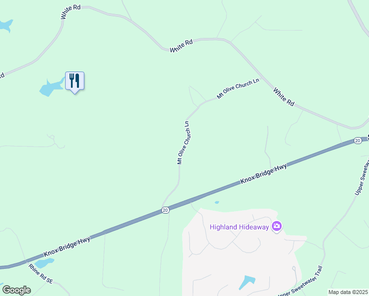 map of restaurants, bars, coffee shops, grocery stores, and more near 460 Mount Olive Church Lane in White