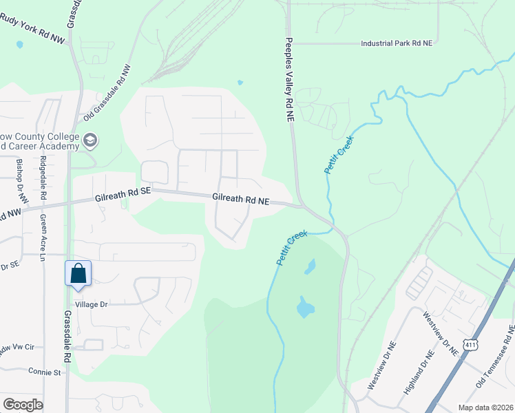map of restaurants, bars, coffee shops, grocery stores, and more near 218 Gilreath Road Northeast in Cartersville