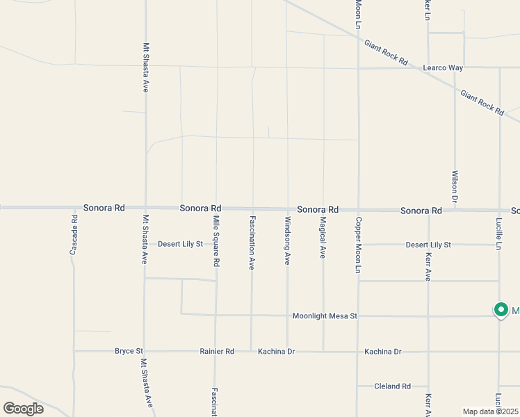 map of restaurants, bars, coffee shops, grocery stores, and more near 66220 Sonora Road in Joshua Tree