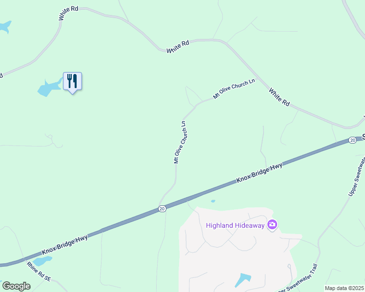map of restaurants, bars, coffee shops, grocery stores, and more near 426 Mount Olive Church Lane in White