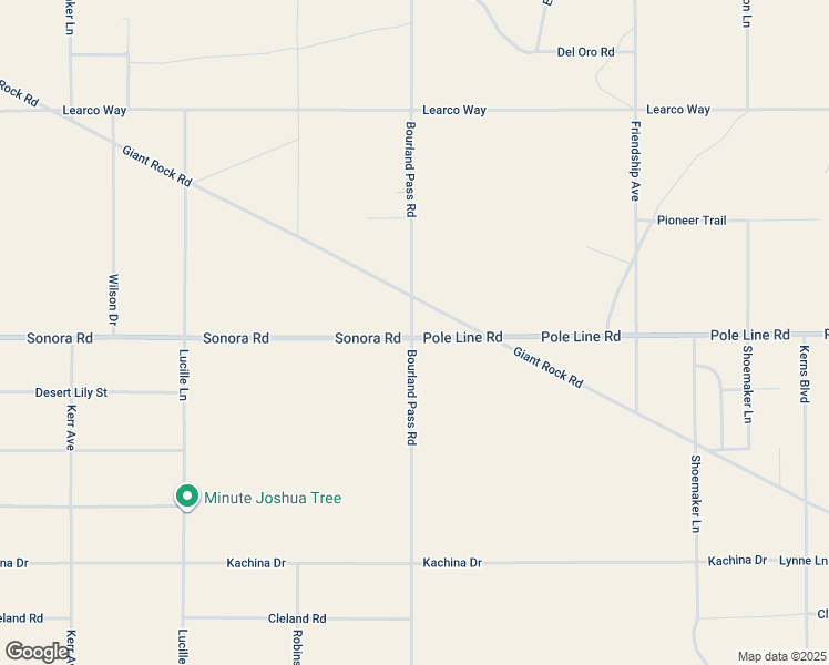 map of restaurants, bars, coffee shops, grocery stores, and more near 66750 Pole Line Road in Joshua Tree