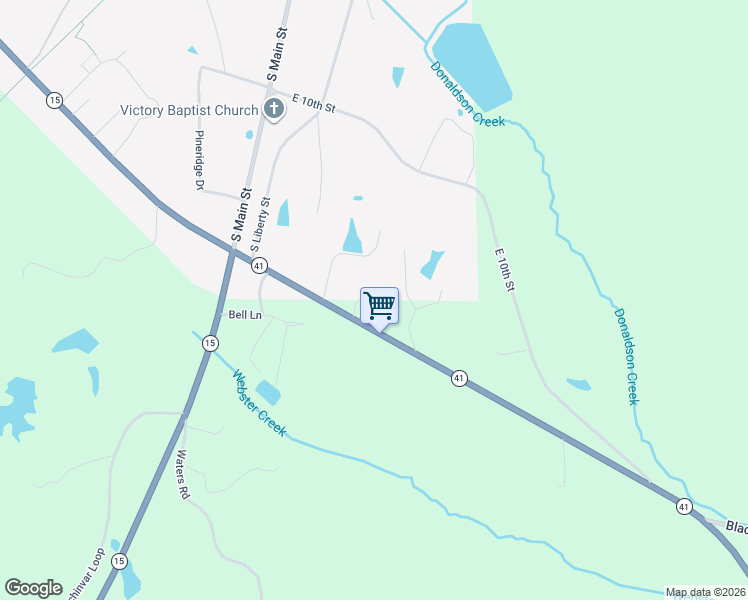 map of restaurants, bars, coffee shops, grocery stores, and more near Givhan Drive in Pontotoc