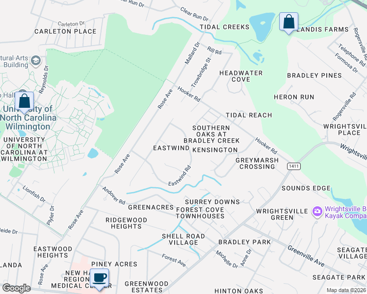 map of restaurants, bars, coffee shops, grocery stores, and more near 5413 Collinwood Ct in Wilmington