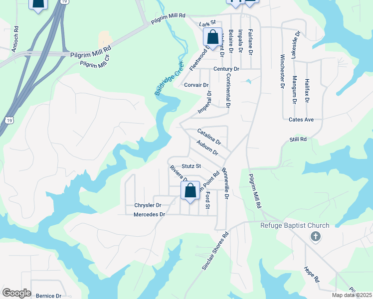 map of restaurants, bars, coffee shops, grocery stores, and more near 3510 Riviera Drive in Cumming