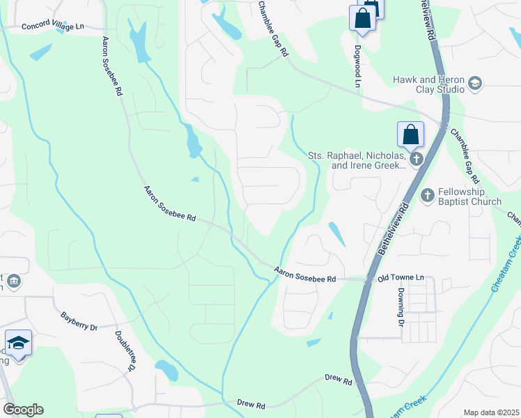 map of restaurants, bars, coffee shops, grocery stores, and more near 5130 Northview Lake in Cumming