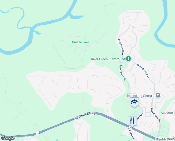 map of restaurants, bars, coffee shops, grocery stores, and more near 321 River Green Avenue in Canton