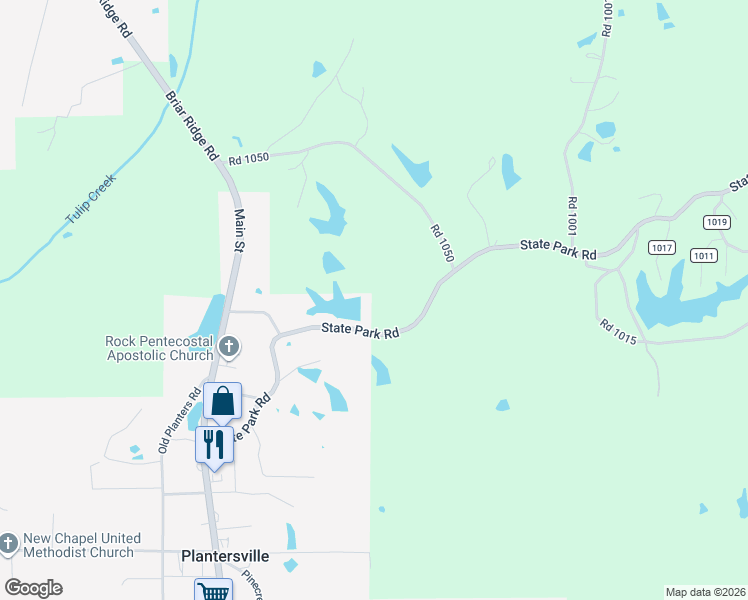 map of restaurants, bars, coffee shops, grocery stores, and more near 234 State Park Road in Tupelo