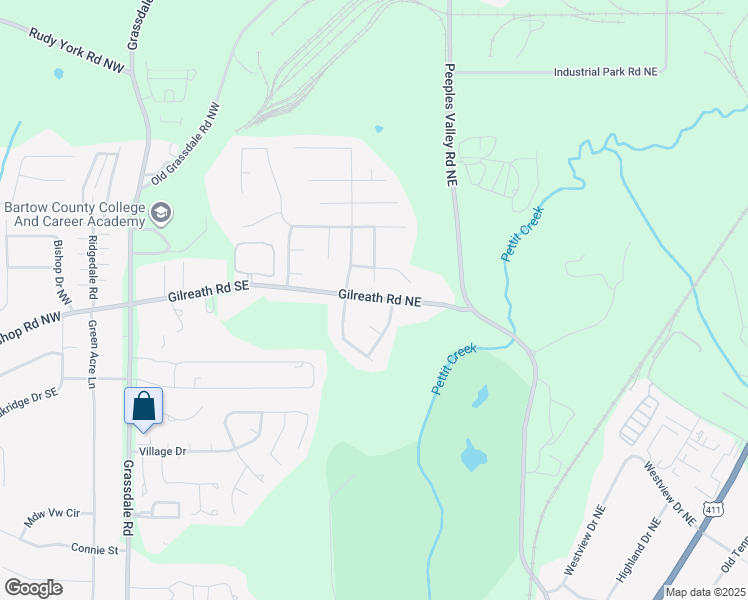 map of restaurants, bars, coffee shops, grocery stores, and more near 196 Gilreath Road Northeast in Cartersville