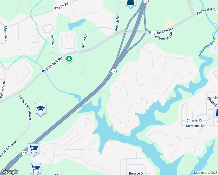 map of restaurants, bars, coffee shops, grocery stores, and more near 2055 Apple Valley Court in Cumming