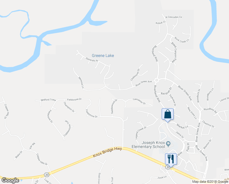 map of restaurants, bars, coffee shops, grocery stores, and more near 319 River Green Avenue in Canton